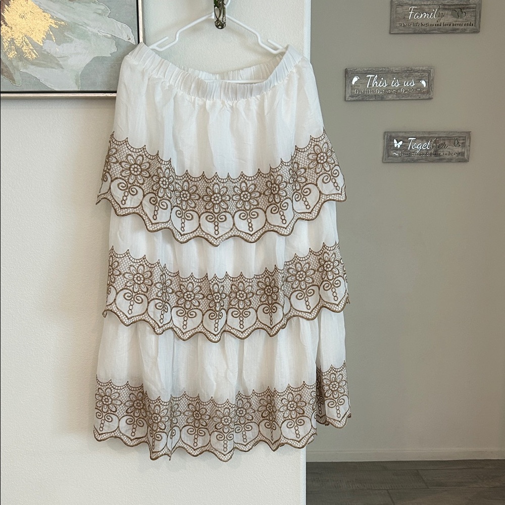 Kings Road White Maxi Skirt